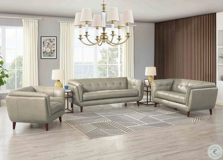 Sorella Slate Leather Living Room Set