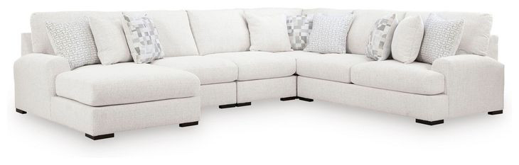 Kendrie Chalk Performance Fabric 5 Piece Modular Sectional with LAF Chaise