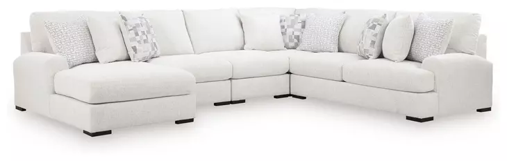 Wynncroft Manor Chalk Performance Fabric 5 Piece Modular Sectional with LAF Chaise
