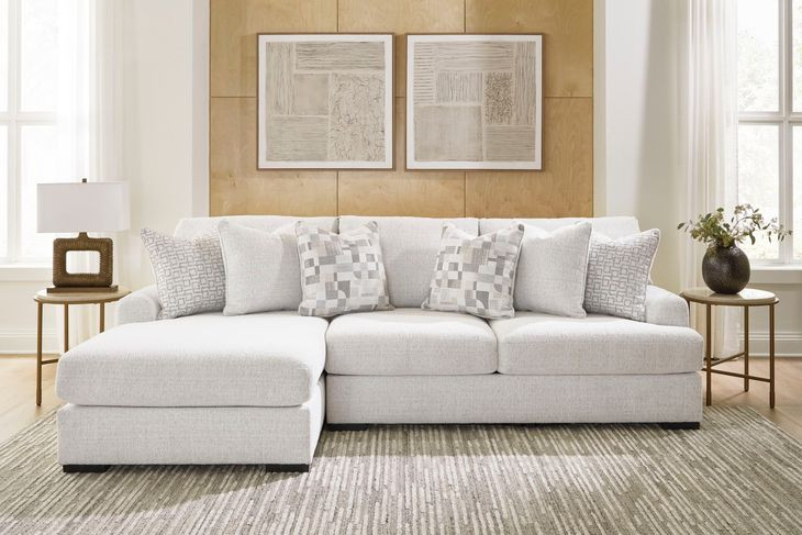 Kendrie Chalk Performance Fabric 2 Piece Modular Sectional with LAF Chaise