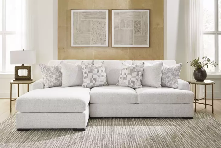Wynncroft Manor Chalk Performance Fabric 2 Piece Modular Sectional with LAF Chaise