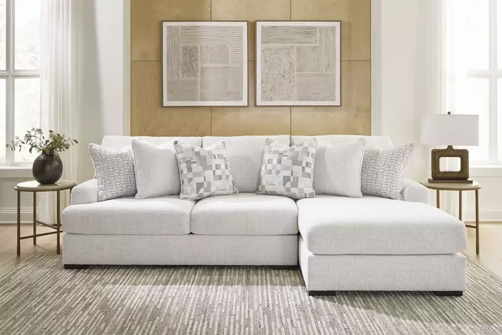 Wynncroft Manor Chalk Performance Fabric 2 Piece Modular Sectional with RAF Chaise