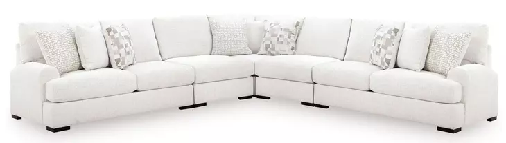 Wynncroft Manor Chalk Performance Fabric 5 Piece Modular Sectional
