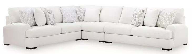 Wynncroft Manor Chalk Performance Fabric 4 Piece Modular Sectional