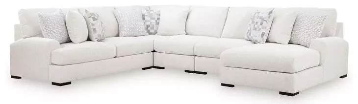 Wynncroft Manor Chalk Performance Fabric 5 Piece Modular Sectional with RAF Chaise