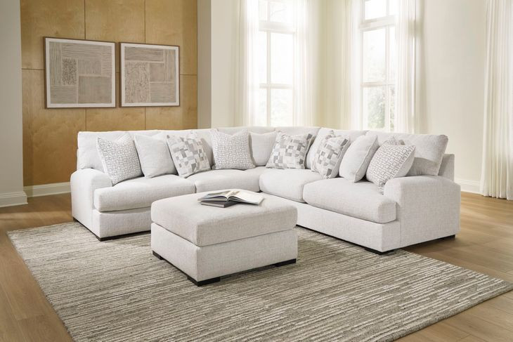 Kendrie Chalk Performance Fabric Upholstered Square Accent Ottoman