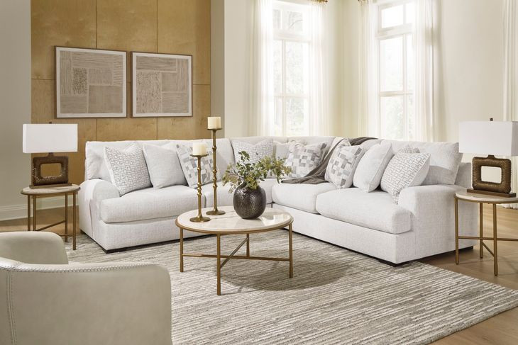 Kendrie Chalk Performance Fabric 3 Piece Modular Sectional