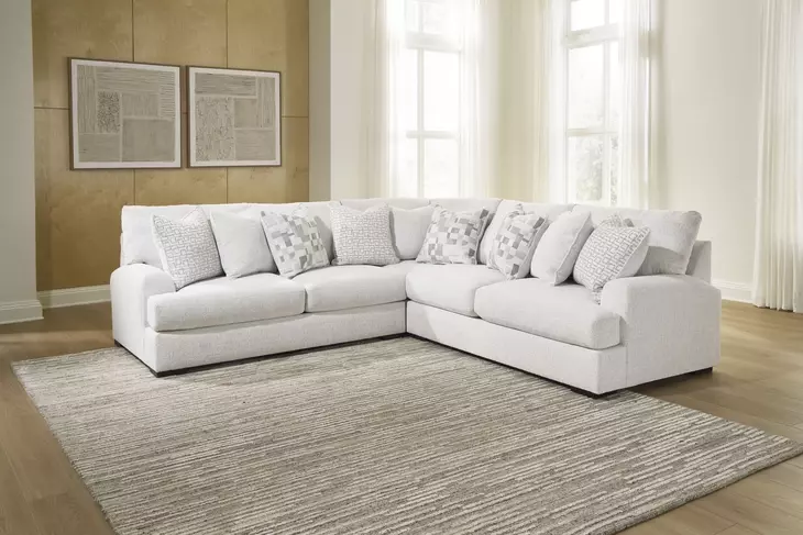 Wynncroft Manor Chalk Performance Fabric 3 Piece Modular Sectional