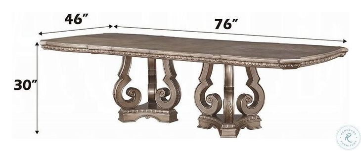 Northville Antique Silver 112" Extendable Rectangular Dining Table