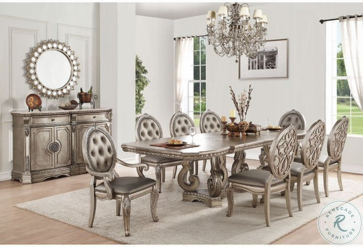 Northville Antique Silver 112" Extendable Rectangular Dining Table