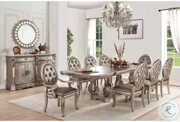 Northville Antique Silver 112" Extendable Rectangular Dining Table