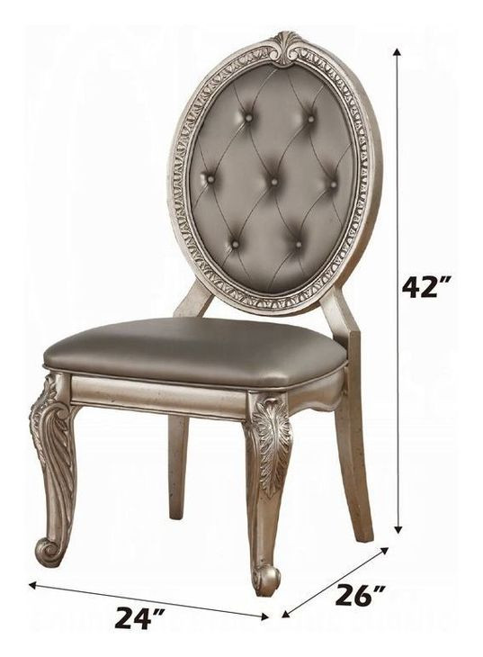 Northville Antique Silver Upholstered Side Chair Set of 2