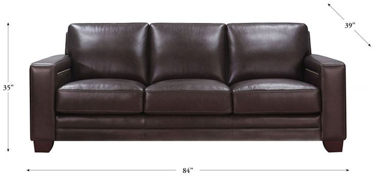 Kathleen Brown Leather 84" Sofa with Nailhead Trim
