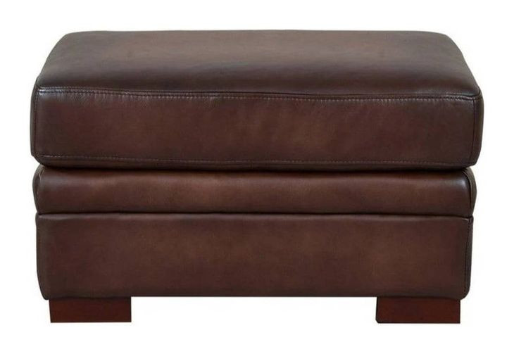 Danforth Caramel Leather Upholstered Rectangular Ottoman