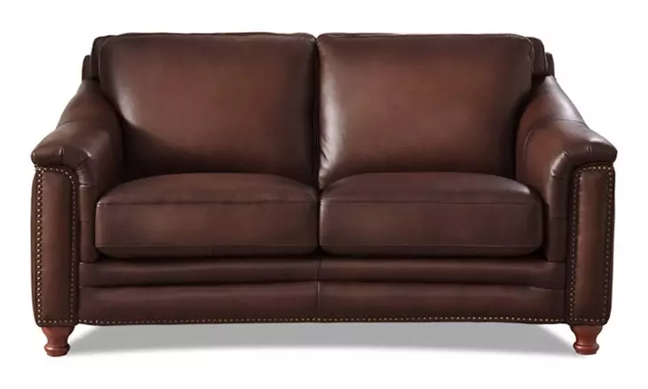 Bexley Caramel Leather 67" Loveseat with Nailhead Trim