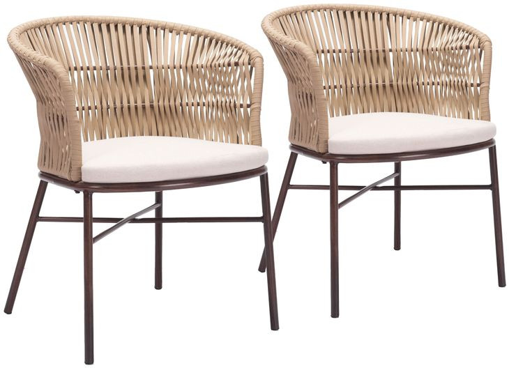 Freycinet Natural Outdoor Dining Chair Set of 2