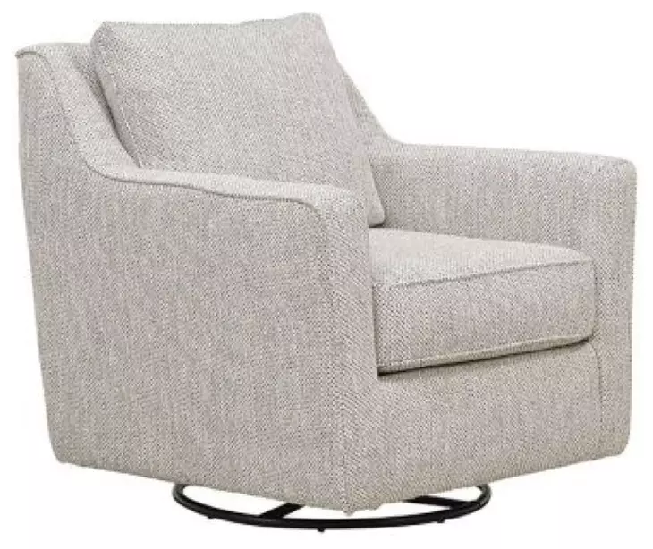 Contour Natural Beige Performance Fabric Upholstered Swivel Glider Accent Chair