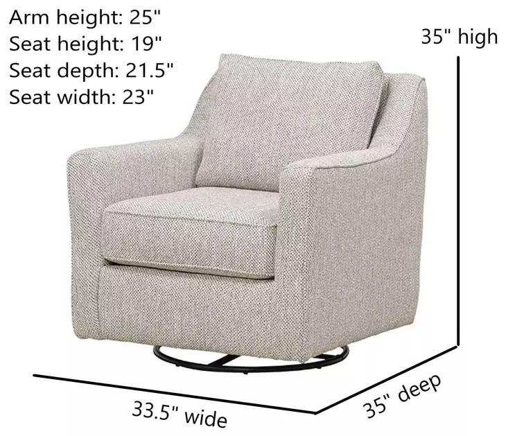 Contour Natural Beige Performance Fabric Upholstered Swivel Glider Accent Chair