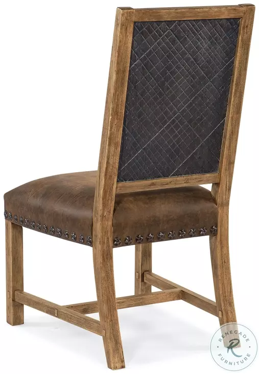 Big Sky Ever Cream and Seville Timber Leather Side Chair Set Of 2