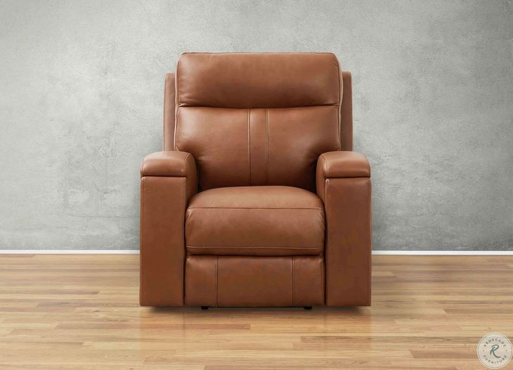 Varden Nutmeg Leather Zero Gravity Power Recliner with Power Headrest