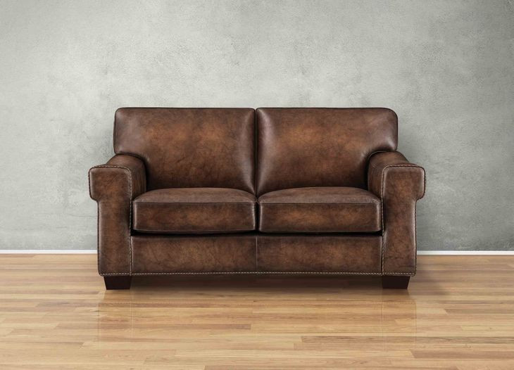 Capton Russet Leather 69" Loveseat