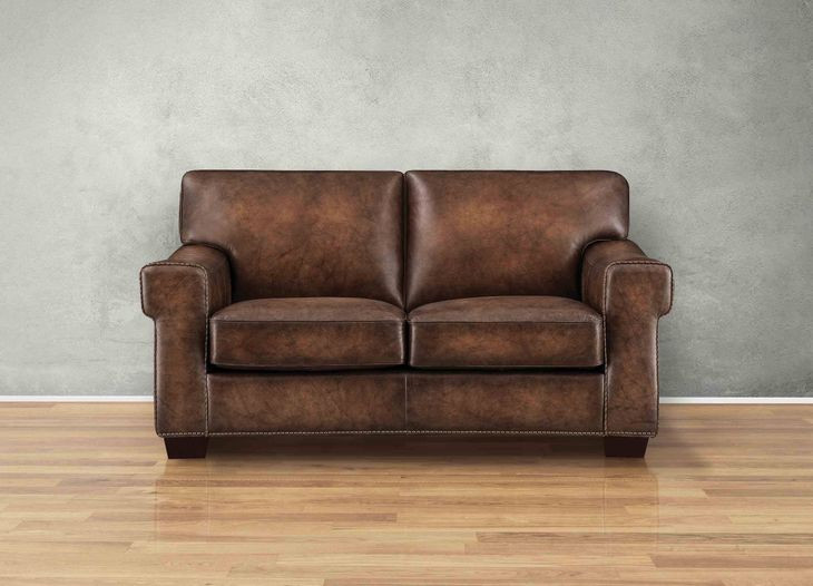 Capton Russet Leather 69" Loveseat