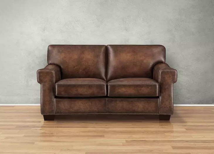 Capton Russet Leather 69" Loveseat