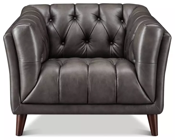Trix Ash Leather Upholstered Lounge Chair