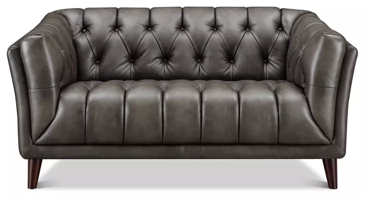 Trix Ash Leather 64" Loveseat
