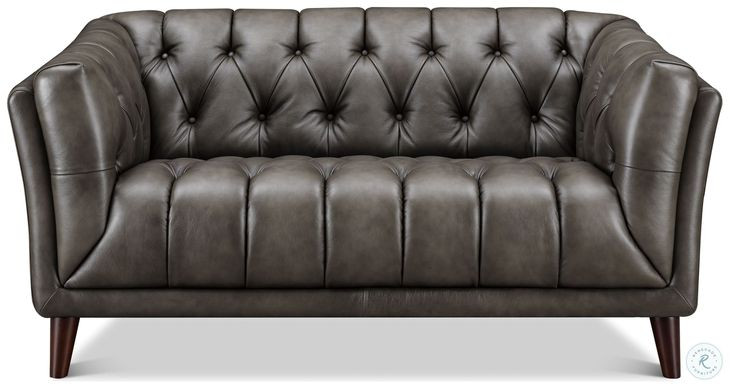 Trix Ash Leather 64" Loveseat