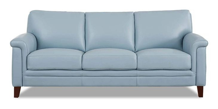 Wendover Spa Blue Leather 84" Sofa