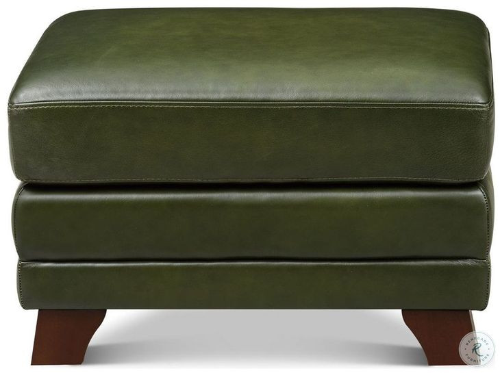 Godfrey Emerald Leather Upholstered Rectangular Ottoman