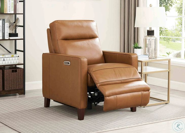 Arden Cognac Leather Zero Gravity Power Recliner with Power Headrest and USB Charging