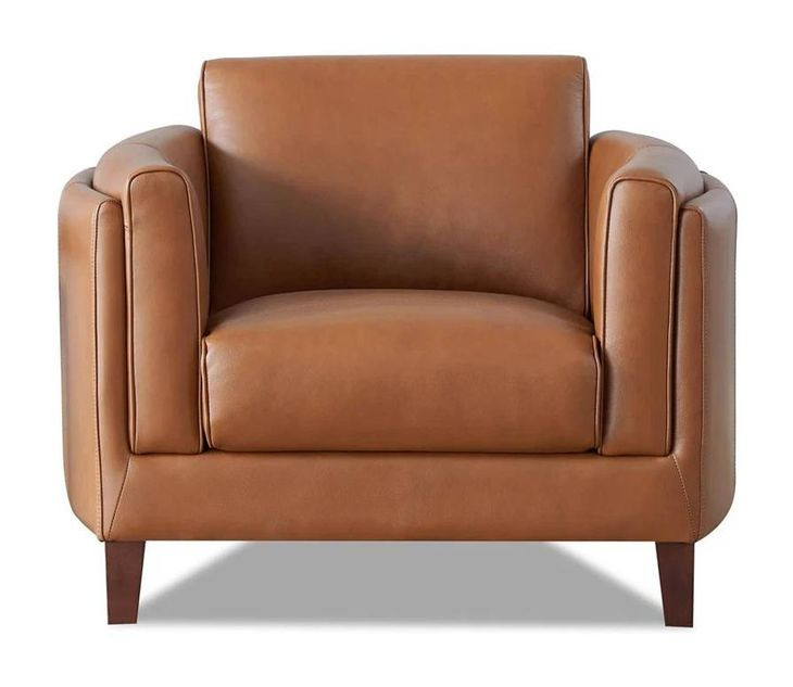 Kona Nutmeg Leather Upholstered Accent Chair