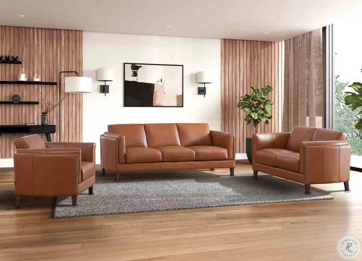 Kona Nutmeg Leather 65" Loveseat