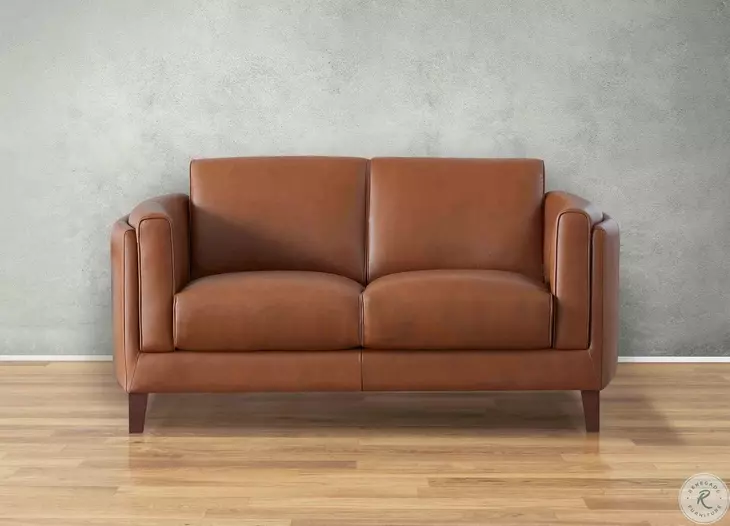 Kona Nutmeg Leather 65" Loveseat