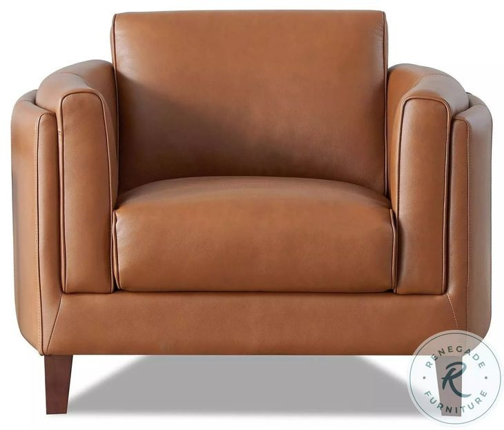 Kona Nutmeg Leather Upholstered Accent Chair