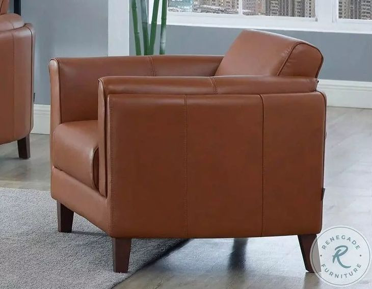 Kona Nutmeg Leather Upholstered Accent Chair