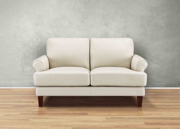 Soleil Vanilla Leather 58" Loveseat