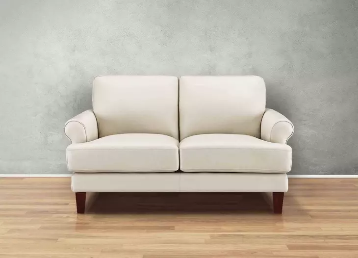 Soleil Vanilla Leather 58" Loveseat