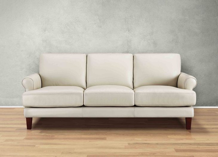 Soleil Vanilla Leather Living Room Set