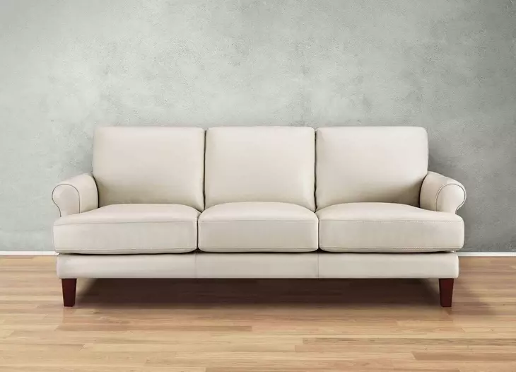 Soleil Vanilla Leather Living Room Set