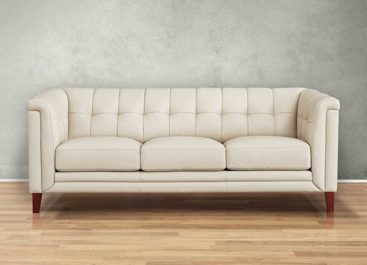 Elric Vanilla Leather Living Room Set