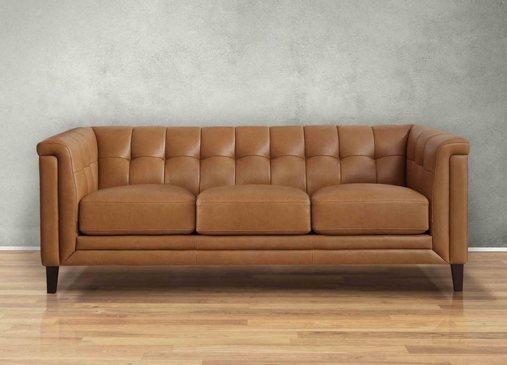 Elric Cognac Leather 84" Sofa
