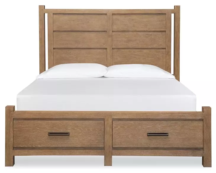 Plum Creek Sierra Brown Queen Storage Panel Bed