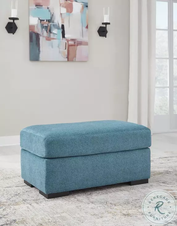 Keerwick Teal Ottoman