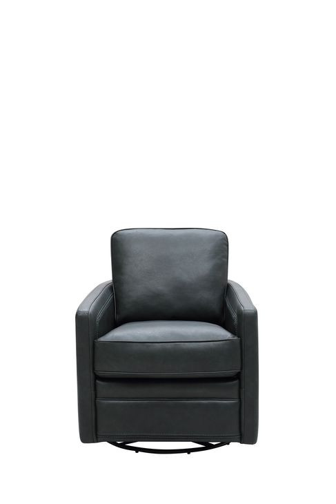 Turner Forest Green Leather Upholstered Swivel Glider Accent Chair