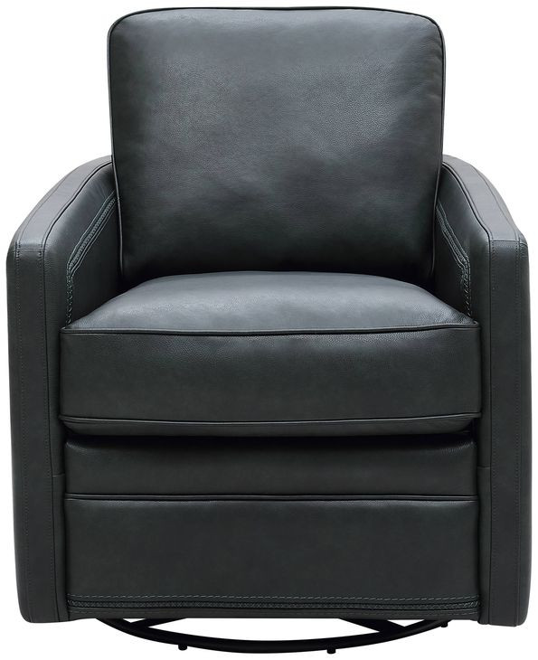 Turner Forest Green Leather Upholstered Swivel Glider Accent Chair