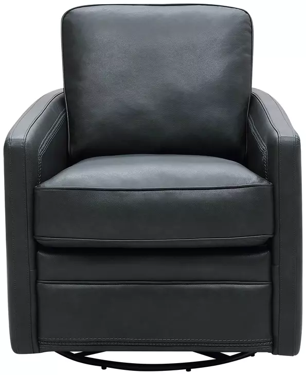 Turner Forest Green Leather Upholstered Swivel Glider Accent Chair