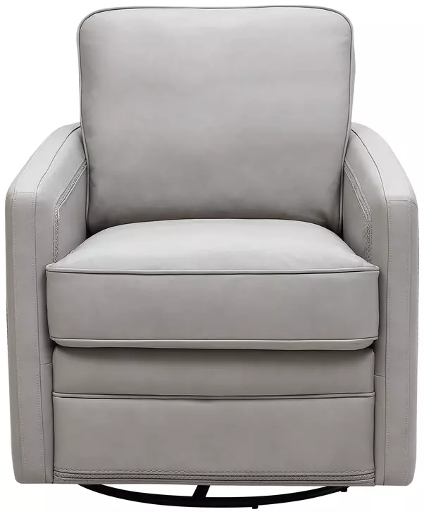 Turner Stone Leather Upholstered Swivel Glider Accent Chair